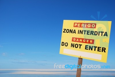 Do Not Enter Sign At The Beach Stock Photo