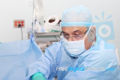 Doctor Checking The Patient Before Operation Stock Photo