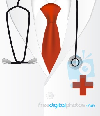 Doctor Coat With Stethoscope Stock Image