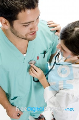 Doctor Examining Surgeon Stock Photo Doctor Examining Surgeon Stock Photo