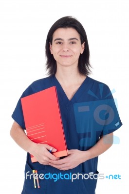 Doctor Holding Folder Stock Photo