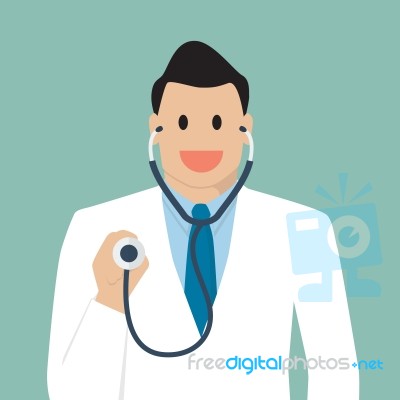 Doctor Holding Stethoscope Stock Image