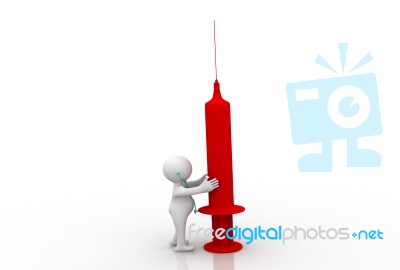 Doctor Holding Syringe Stock Image