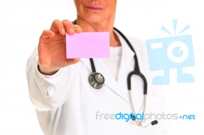 Doctor With Memo Stock Photo