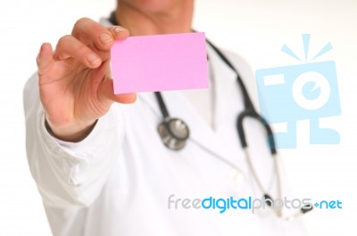 Doctor With Memo Stock Photo