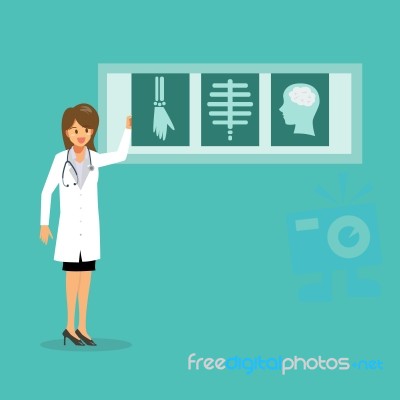 Doctor With Xray Films Stock Image