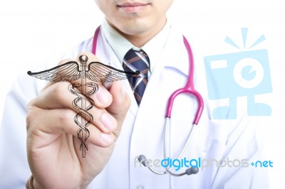 Doctor Writing Work Case Stock Photo