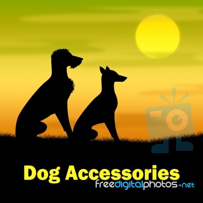 Dog Accessories Represents Pups Goods And Buying Stock Image