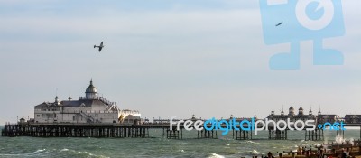 Dogfight Over Eastbourne Pier Stock Photo