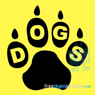 Dogs Paw Means Doggie Pedigree And Puppy Stock Image