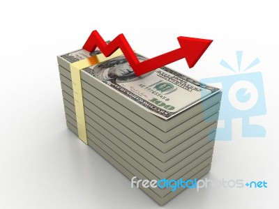 Dollar And Growing Graph Stock Image