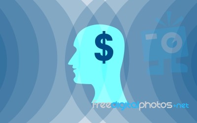Dollar Insted Of Brain Stock Image