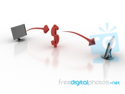 Dollar Online Banking Stock Image Dollar Online Banking Stock Image