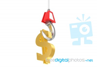 Dollar Sign Hanging On Hook Stock Image