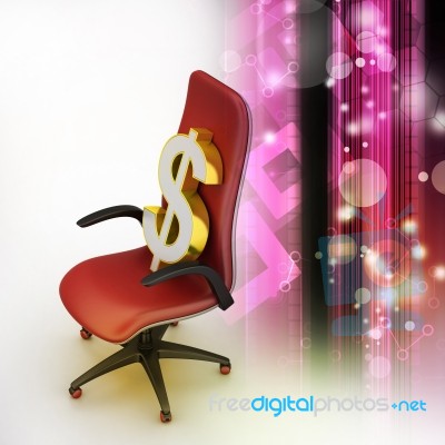Dollar Sign Sitting The Executive Chair Stock Image