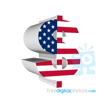 Dollar Symbol With US Flag Stock Image