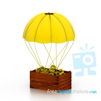 Dollar Symbols In Parachute Stock Image