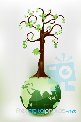 Dollar Tree And Globe Stock Image