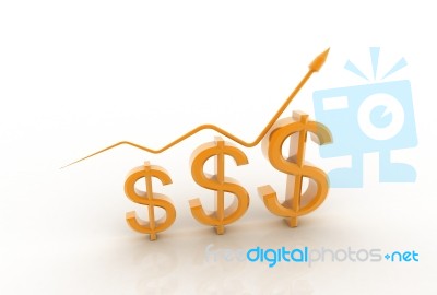 Dollar With Arrow Stock Image