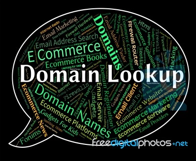 Domain Lookup Means Researcher Dominion And Search Stock Image