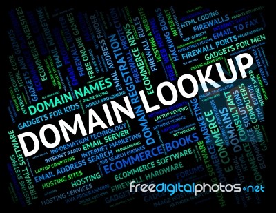Domain Lookup Representing Domains Searches And Realm Stock Image