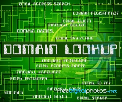 Domain Lookup Representing Researching Dominions And Finds Stock Image