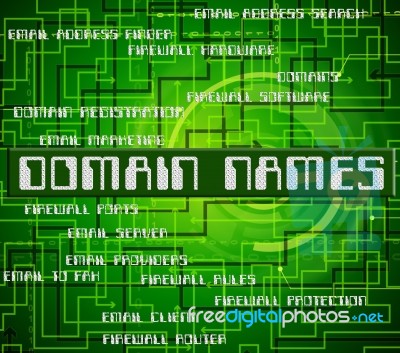 Domain Names Means Empire Label And Word Stock Image