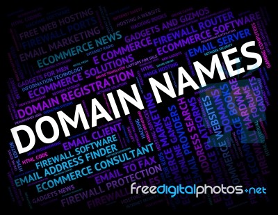 Domain Names Showing Moniker Tag And Designation Stock Image