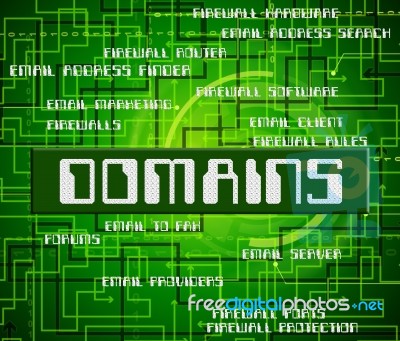 Domains Word Indicates Dominion Zone And Text Stock Image