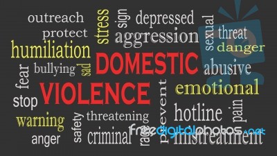 Domestic Violence And Abuse Concept Word Cloud Background Stock Image