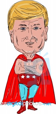 Donald Trump Wrestler Luchero Stock Image