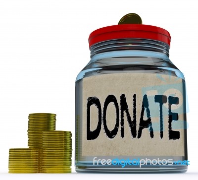 Donate Jar Shows Fundraising Charity And Contributions Stock Image Donate Jar Shows Fundraising Charity And Contributions Stock Image