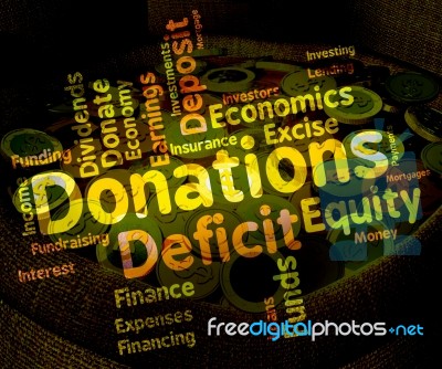 Donation Word Means Giving Words And Supporter Stock Image