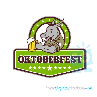 Donkey Beer Drinker Oktoberfest Retro Stock Image