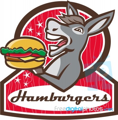 Donkey Serving Burger Diner Retro Stock Image