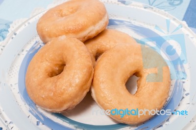 Donuts On A Plate Stock Photo