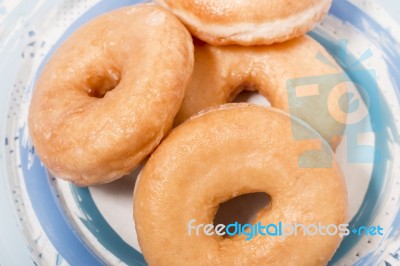 Donuts On A Plate Stock Photo