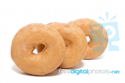 Donuts Over White Background Stock Photo