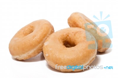 Donuts Over White Background Stock Photo