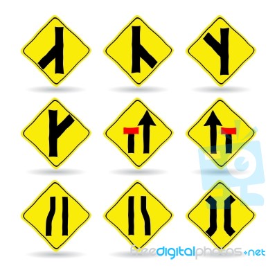 Doodle Traffic Signs Illustrator Stock Image