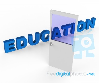 Door Education Shows Develop Educated And College Stock Image