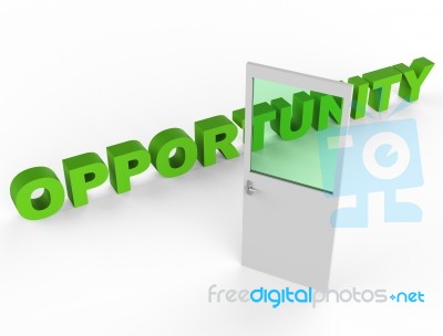 Door Opportunity Means Doorway Doorframe And Possibility Stock Image