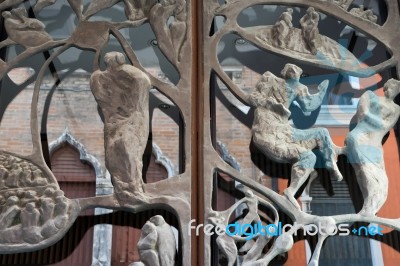 Doors Of The Teatro Comunale Carlo Goldoni In Venice Stock Photo