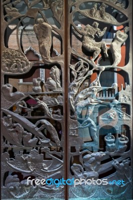 Doors Of The Teatro Comunale Carlo Goldoni In Venice Stock Photo