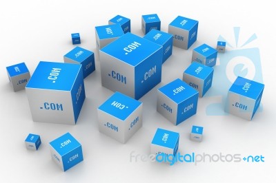 Dot Com Domain In Cubes Stock Image