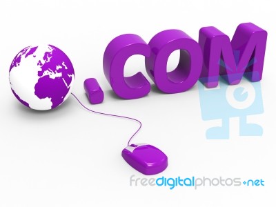 Dot Com Shows World Wide Web And .com Stock Image