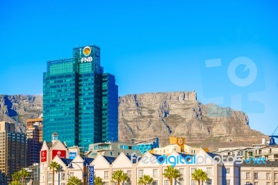 Downtown Cape Town With Table Mountain Stock Photo