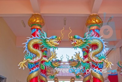 Dragon Chinese In Thailand Country Stock Photo