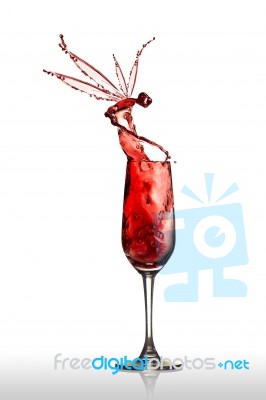 Dragonfly On Wine Glass Stock Photo