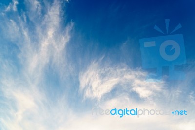 Dramatic Cloudy Blue Sky In Day Time Stock Photo